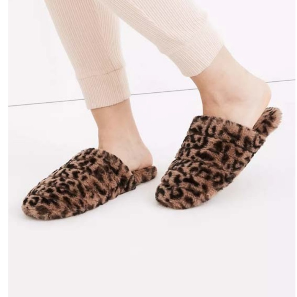 Madewell Castle Brown Leopard Scuff Slippers Women’s Size 5 Medium NEW